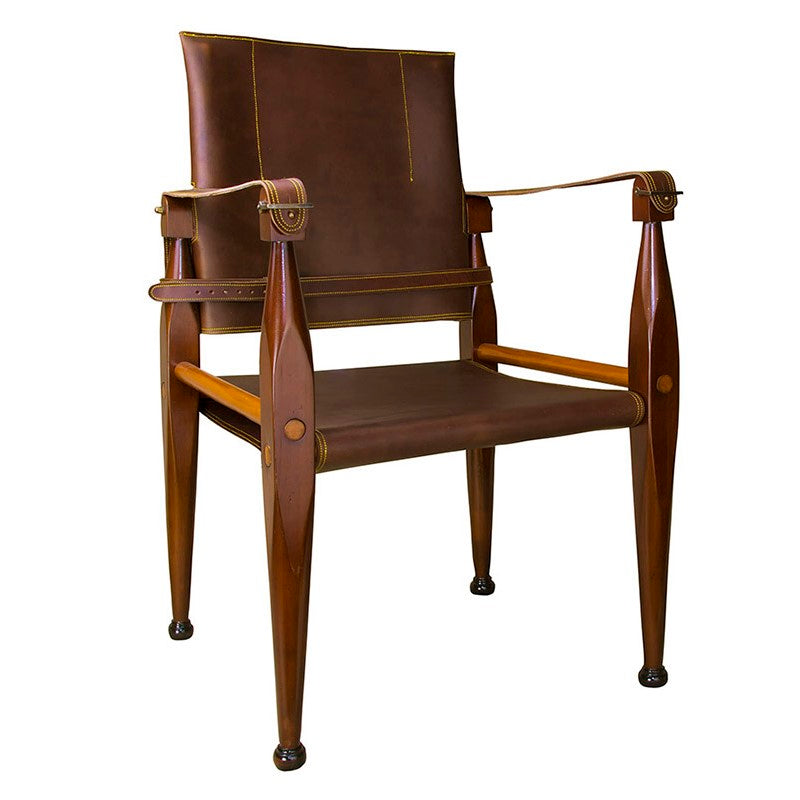 Authentic Models Bridle Leather Campaign Arm Chair