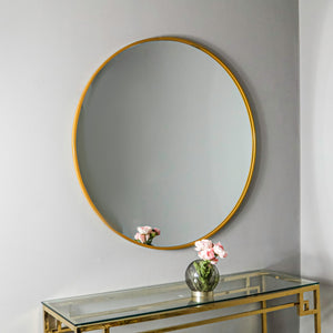 Gold Manhattan Round Mirror - Large