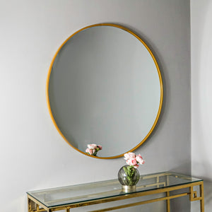 Gold Manhattan Round Mirror - Medium