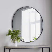 Black Manhattan Round Wall Mirror - Medium