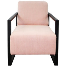 Armchair - Pink velvet with exposed wooden frame