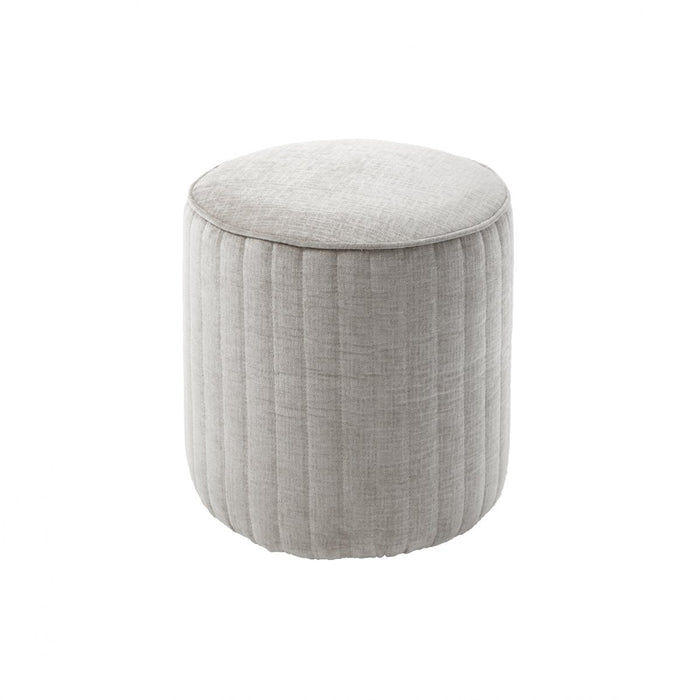 Haceby, Grey Fabric Foot Stool in Latte
