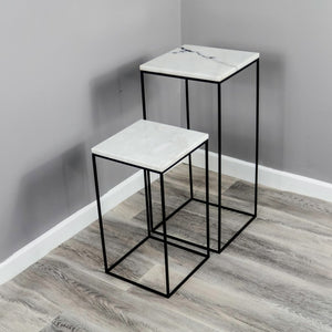 Marble Display  Side Tables (set of 2)