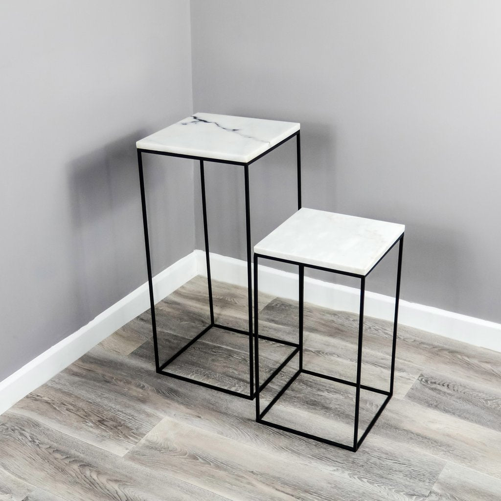 Marble Display  Side Tables (set of 2)