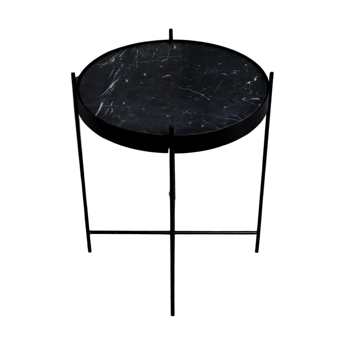 Black Marble Side Table