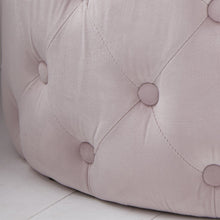 Pastel Pink Tufted Velvet Pouffe