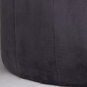 Round Grey Plush Stool