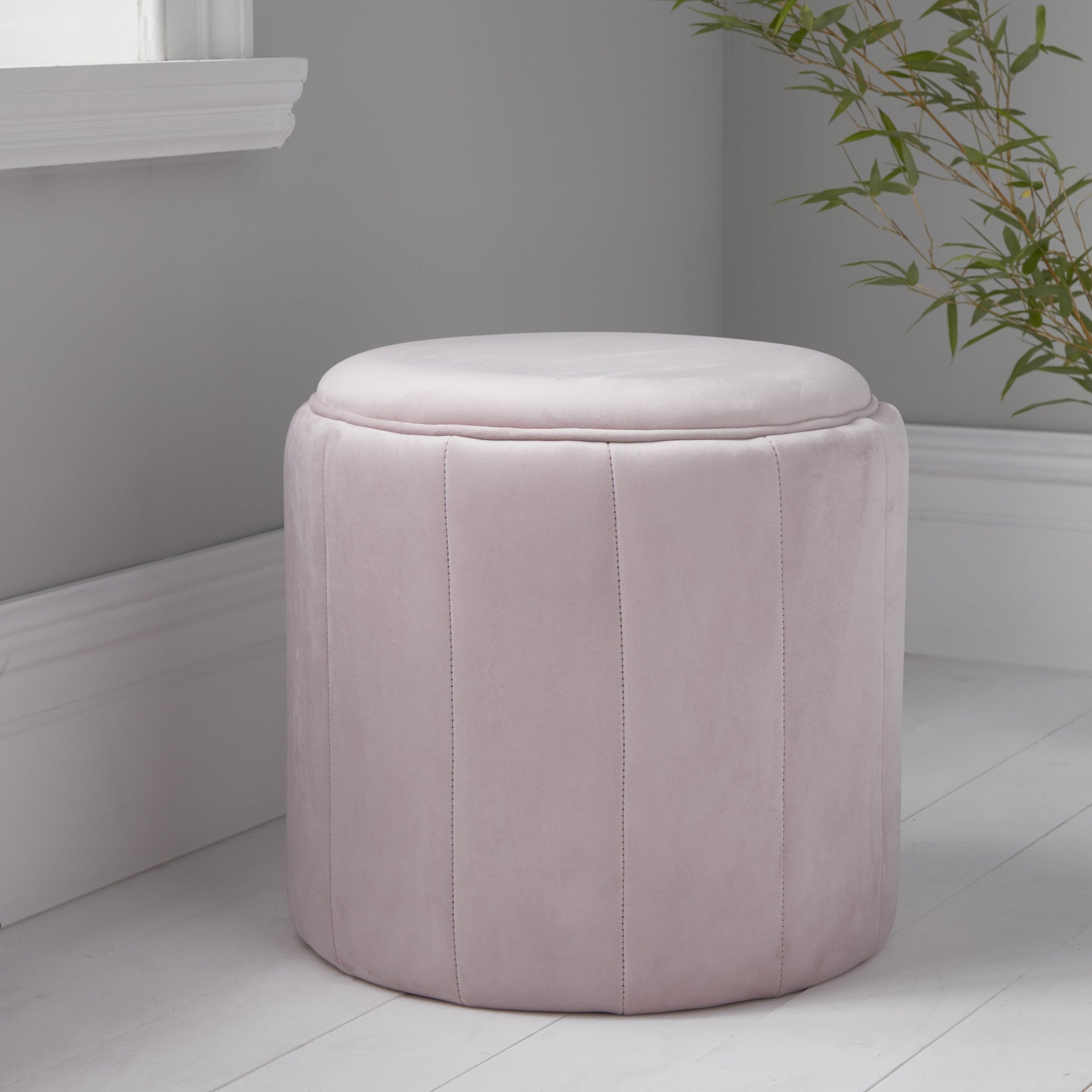 pink dressing table stool Living And Home Pink Velvet Upholstered Low Back Vanity Stool Dressing Table Stool by B&Q