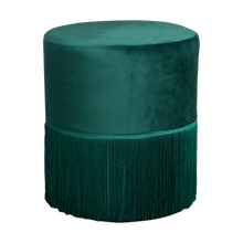 Round Green Tassles Stool