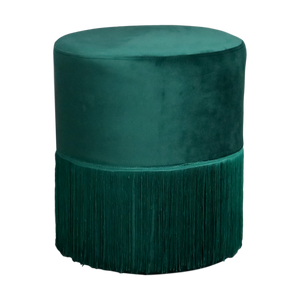 Round Green Tassles Stool