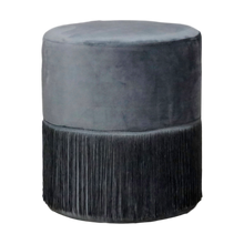 Round Grey Tassles Stool