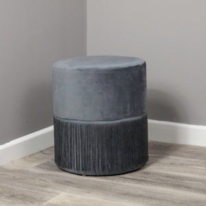 Round Grey Tassles Stool