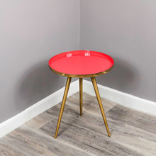 Side Table Coral Enamel Tray