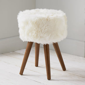 Natural (White) Sheepskin Stool