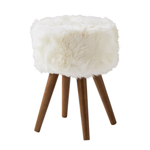 Natural (White) Sheepskin Stool