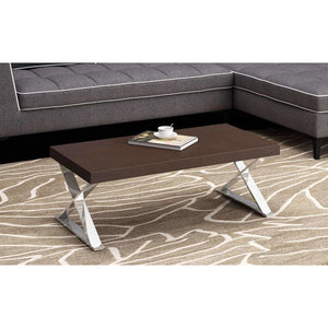 Polished Stainless Steel Cross Legged Coffee Table