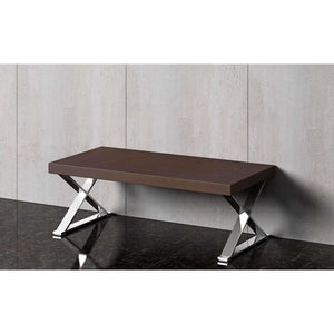 Polished Stainless Steel Cross Legged Coffee Table