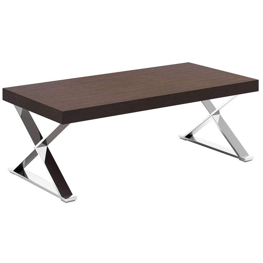 Polished Stainless Steel Cross Legged Coffee Table