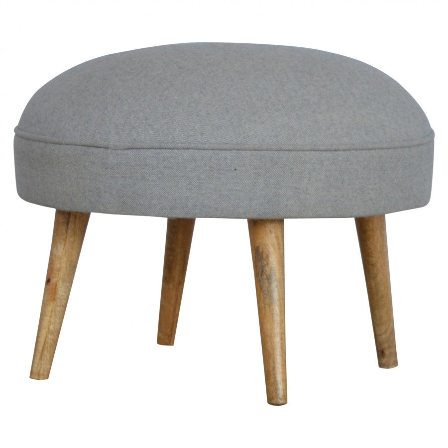 Grey Tweed Nordic Style Footstool
