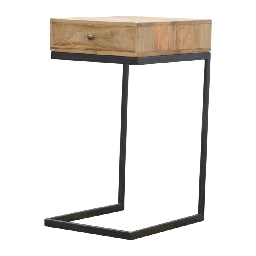 Industrial 1 Drawer Geometric Style Side Table