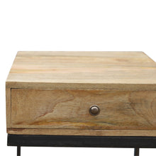 Industrial 1 Drawer Geometric Style Side Table