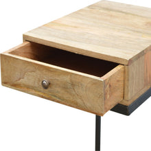 Industrial 1 Drawer Geometric Style Side Table