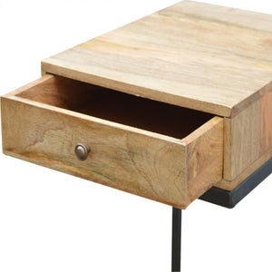 Industrial 1 Drawer Geometric Style Side Table
