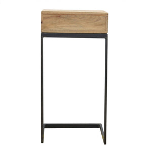 Industrial 1 Drawer Geometric Style Side Table