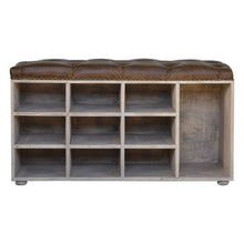 Buffalo Leather Shoe Bench