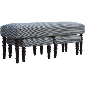 Set of 3 Benches Upholstered in Natural Jute Dhurrie