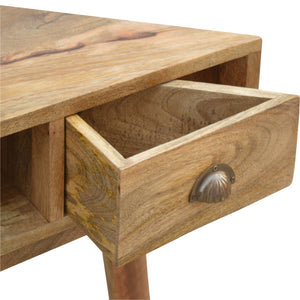 Solid Wood 2 Drawer Corner Writing Desk