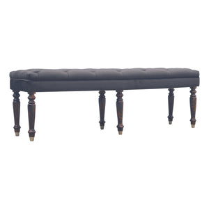 Brown Cotton Velvet Hallway Bench