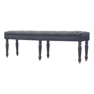 Brown Cotton Velvet Hallway Bench