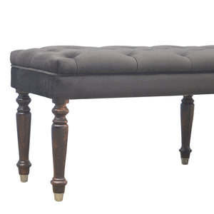 Brown Cotton Velvet Hallway Bench