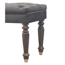 Brown Cotton Velvet Hallway Bench