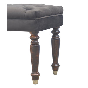 Brown Cotton Velvet Hallway Bench