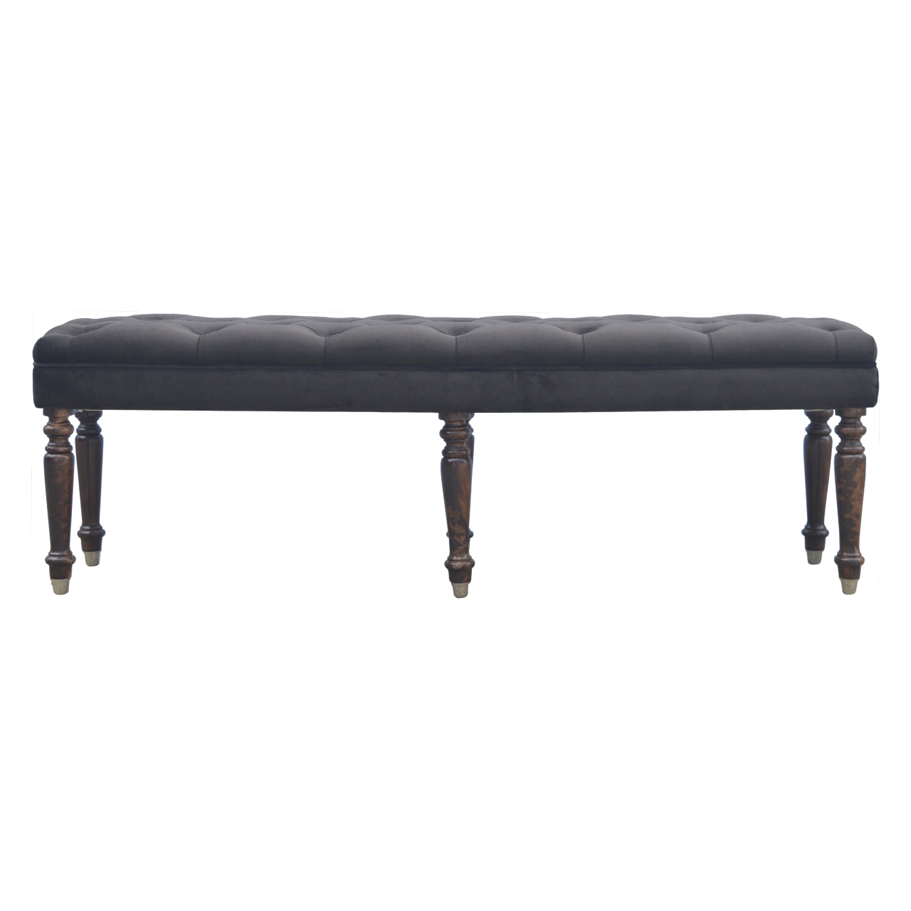 Brown Cotton Velvet Hallway Bench