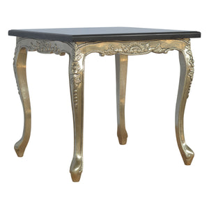 Hand Carved Marble Dining Table with Black Marble Top