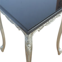 Hand Carved Marble Dining Table with Black Marble Top