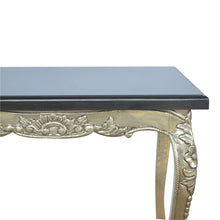Hand Carved Marble Dining Table with Black Marble Top