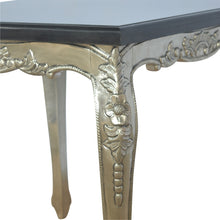 Hand Carved Marble Dining Table with Black Marble Top