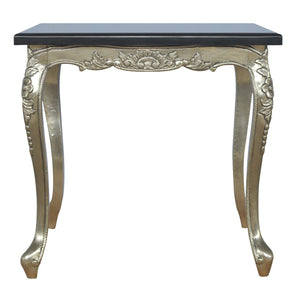 Hand Carved Marble Dining Table with Black Marble Top