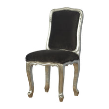 Sleek Brown Cotton Velvet Carved Chair