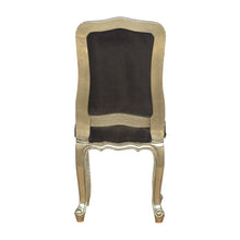 Sleek Brown Cotton Velvet Carved Chair