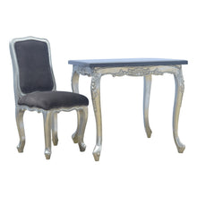 Sleek Brown Cotton Velvet Carved Chair