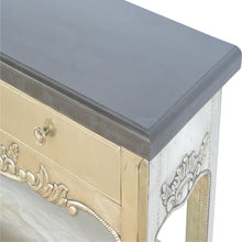 Hand Carved Console Table with Black Marble Top