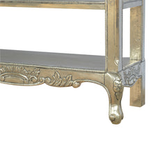 Hand Carved Console Table with Black Marble Top
