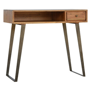 Caramel Writing Desk with Iron Legs / Console Table